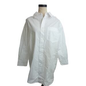 NWT Everlane White Poplin Tie Back Button Down Shirt XS - Missing Belt